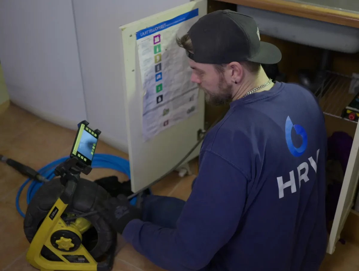 Viemärin kuvaus - omakotitalon viemärin kuntokartoitus - keittiön viemärin kuvaus - hrv-palvelut